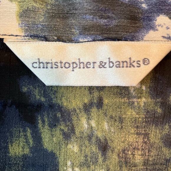 Multicolor Abstract Button-Up Blouse - Picture 3 of 4